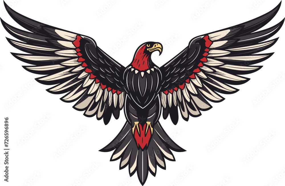 Obraz premium eagle with wings out logo vector illustration
