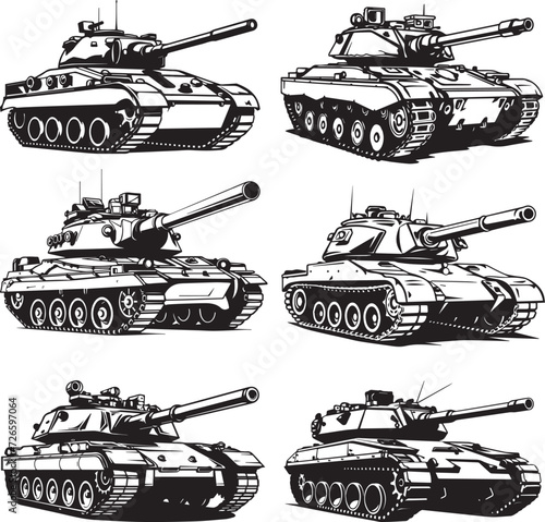 Military Tanks Vector Collection