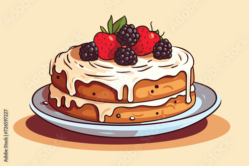 delicious cake vector illustration