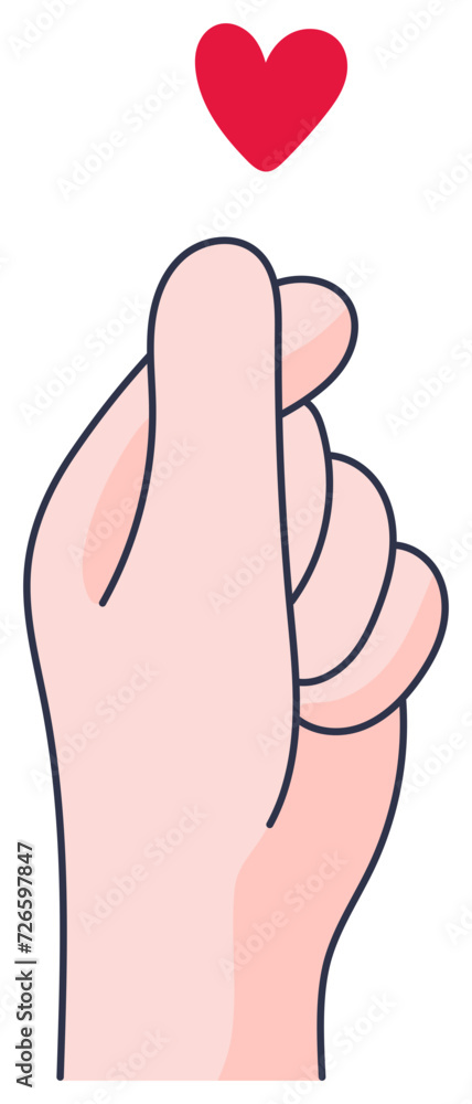 Sign language in the shape of a heart, mini heart, love sign.
Sign language in the shape of a heart, mini heart, love sign.