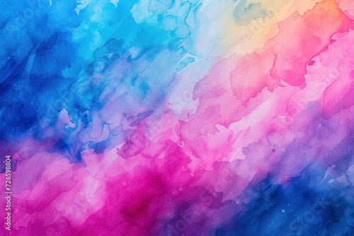 Watercolor abstract background, an artistic and vibrant scene showcasing watercolor strokes in various hues. photo