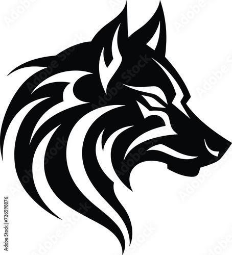 tribal wolf vector illustration for tattoo, logo and sticker designs