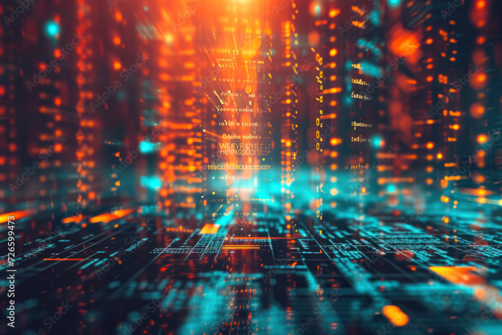 Abstract digital matrix background, a futuristic scene showcasing a digital matrix of intricate patterns and codes. Abstract digital matrix background, a futuristic scene showcasing a digital matrix of intricate patterns and codes.