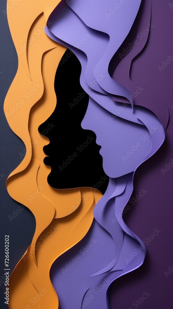 A woman with paper cut. Women's day concept A woman with paper cut. Women's day concept