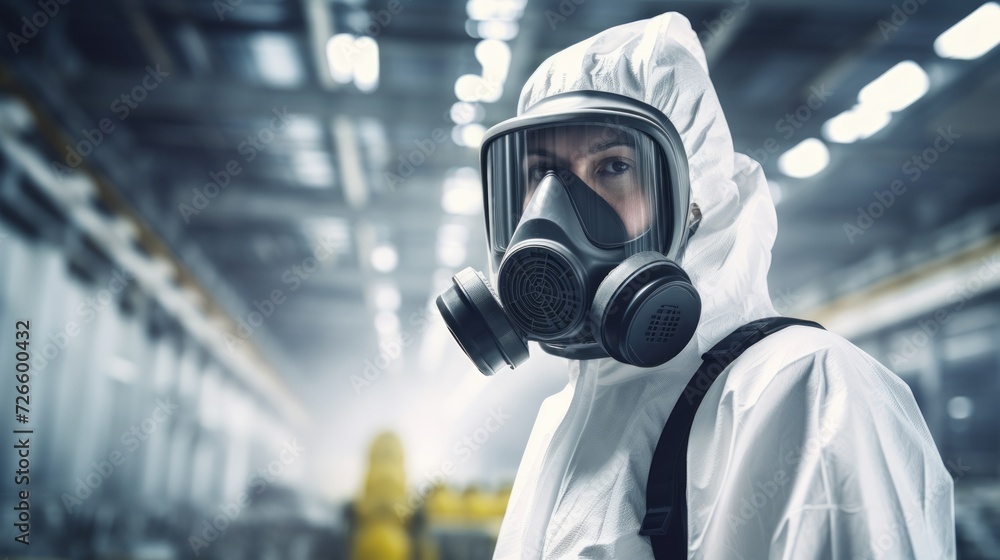 Man in chemical protective suit. Neural network AI generated art Man in chemical protective suit. Neural network AI generated art