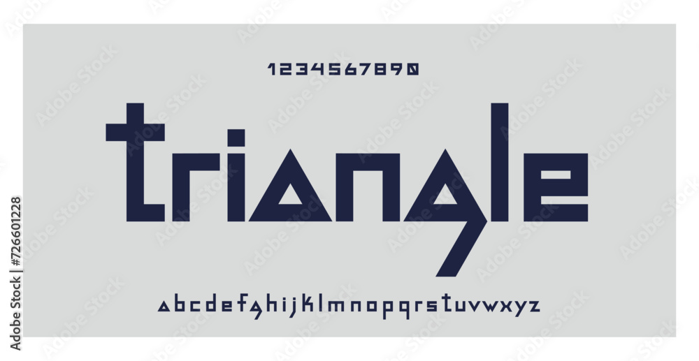 Triangle Font Modern Typography For Logo Design Movies Music Gaming 