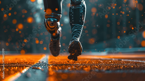 Empower your run with a robotic leg, merging technology and athleticism seamlessly. Unleash enhanced performance, turning strides into a testament of resilience and innovation. photo