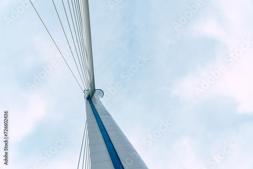  Climbing the pylon of the Monostor bridge on Danube between Hungary and Slovakia