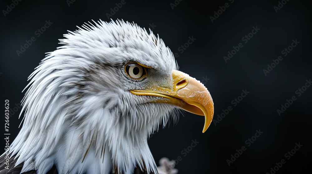 Obraz premium Capture the predatory beauty of an eagle's gaze with our pens. Explore the wild allure, embodying the essence of nature and the majestic Steller's Sea Eagle in a stunning display.