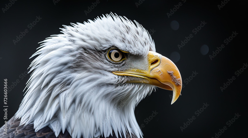 Obraz premium Capture the predatory beauty of an eagle's gaze with our pens. Explore the wild allure, embodying the essence of nature and the majestic Steller's Sea Eagle in a stunning display.