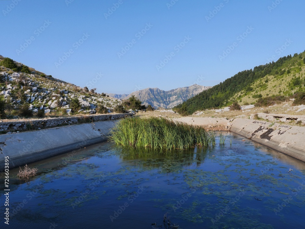 Water basin n Llogara National Park, Albania.