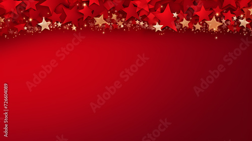 Flat lay composition for festive background with festive decorations and stars