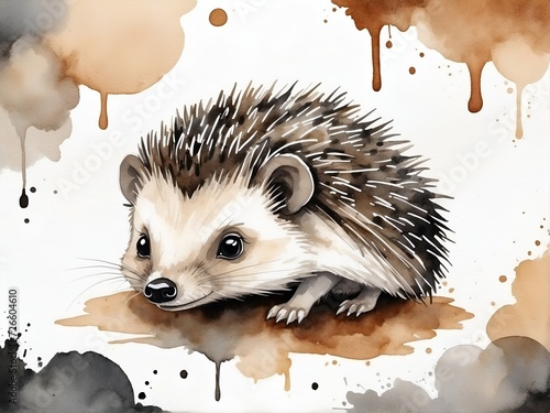 hedgehog  animal art  color splash  artistic  warm colors  illustration