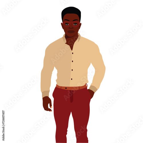 Afro black man in elegant art style vector