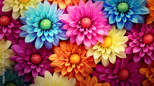 Colorful blooming flowers background © xuan