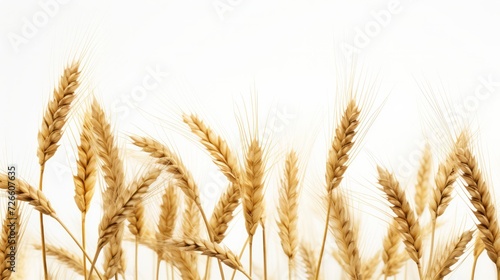 Wheat spikelets isolated on white background. Neural network AI generated art