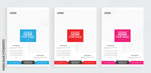 Real estate vector flyer design. Vertical business flyer design. Property listing flyer, handout, poster design.