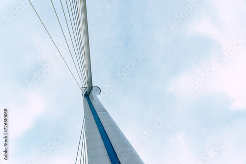  Climbing the pylon of the Monostor bridge on Danube between Hungary and Slovakia photo