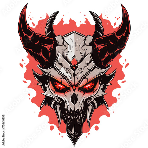 illustration of a scary devil's head, very suitable for tattoo designs and t-shirt screen printing