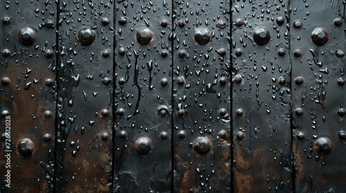 a riveted piece of old metal sheet. Metal background