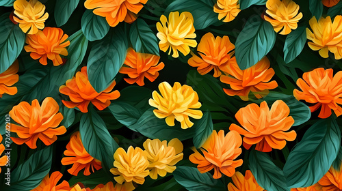 Colorful blooming flowers background