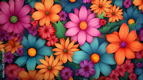 Colorful floral seamless pattern