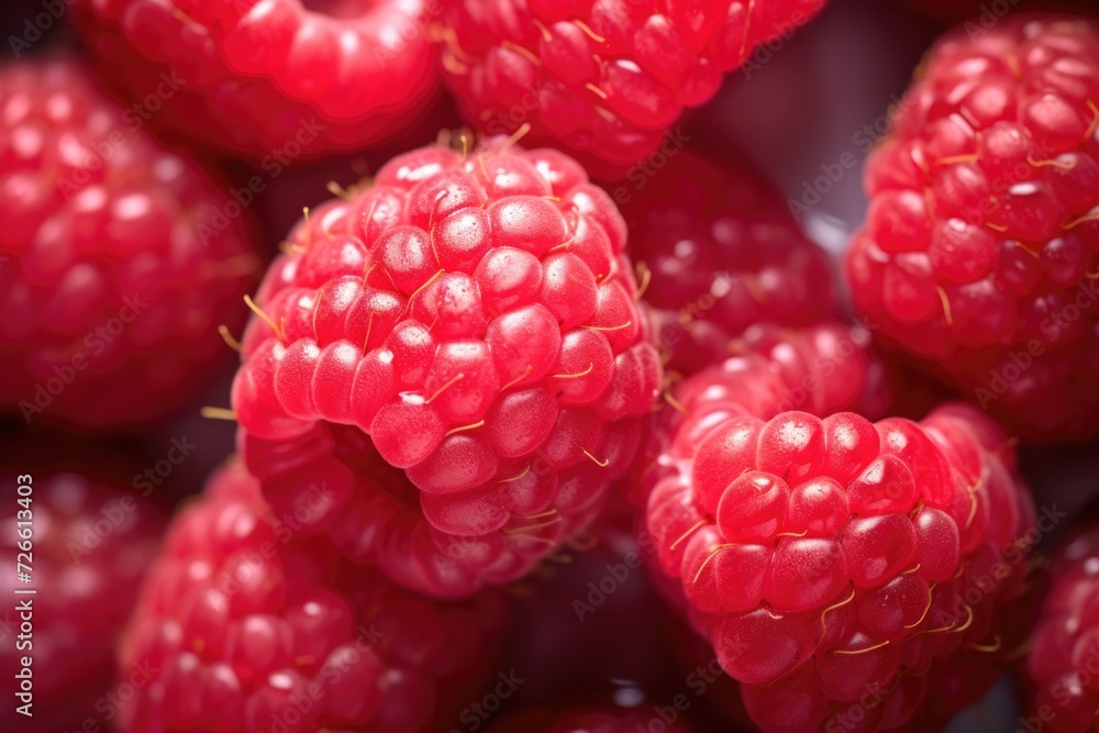 A close up view of a bunch of fresh and juicy raspberries. Perfect for food and fruit related projects A close up view of a bunch of fresh and juicy raspberries. Perfect for food and fruit related projects