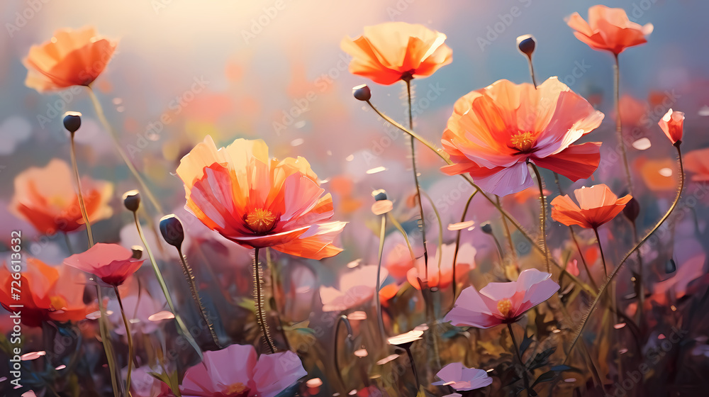 Colorful blooming flowers background Colorful blooming flowers background