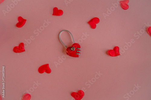 valentine's day concept, castle with heart on pink background