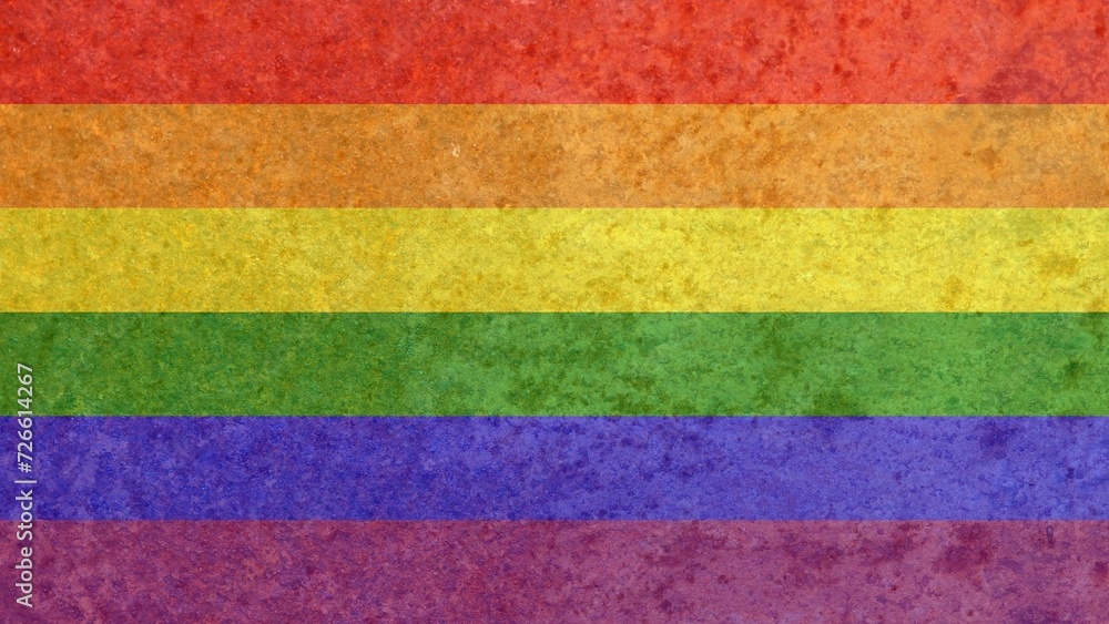 Rusty iron pride rainbow flag background vector