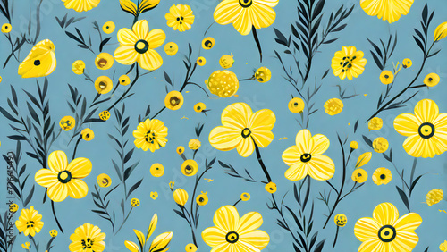 yellow flower wallpaper image. generative AI.
