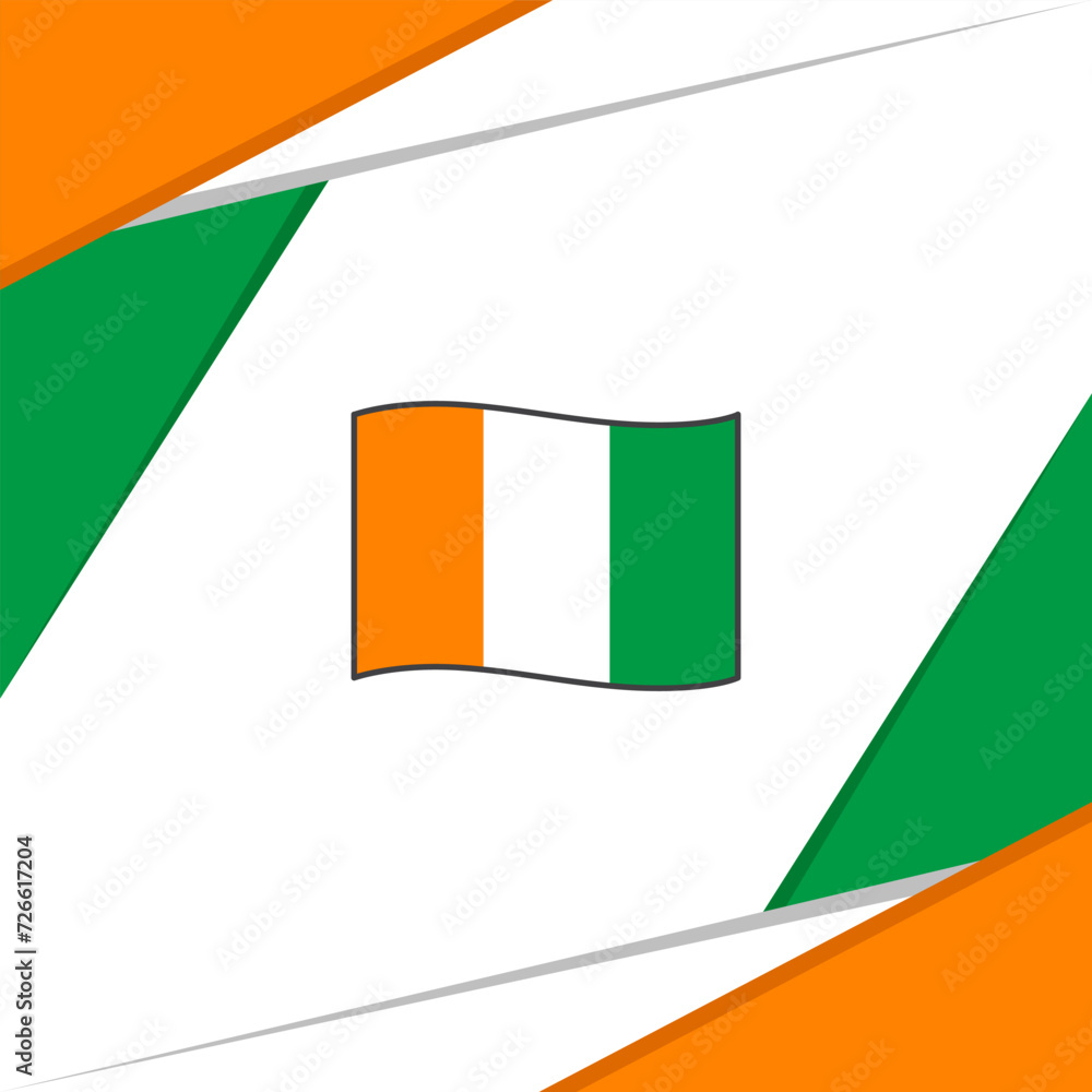 Ivory Coast Flag Abstract Background Design Template. Ivory Coast Independence Day Banner Social Media Post. Ivory Coast