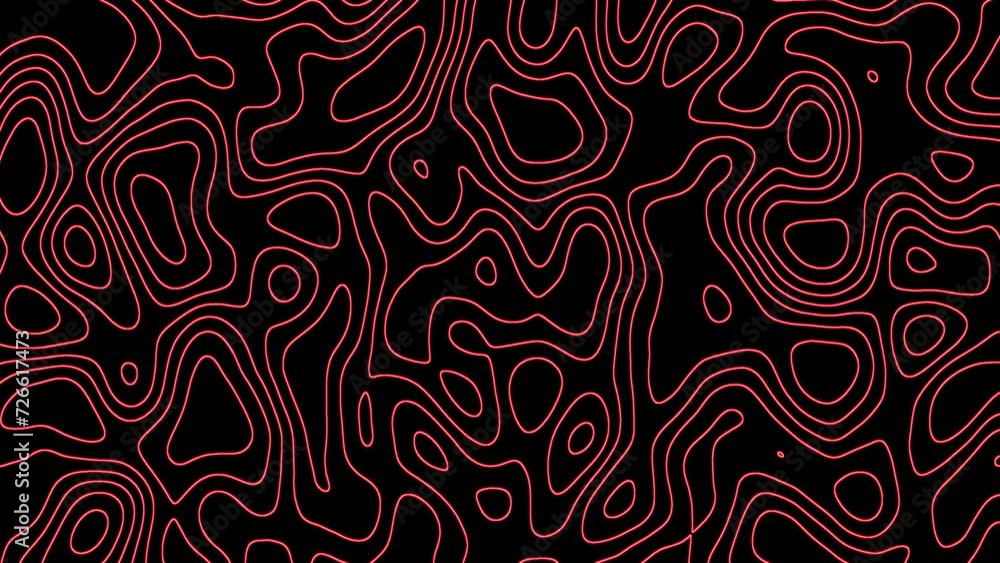 Abstract lines. Glowing red lines moving on black background, seamless loop animation Abstract lines. Glowing red lines moving on black background, seamless loop animation