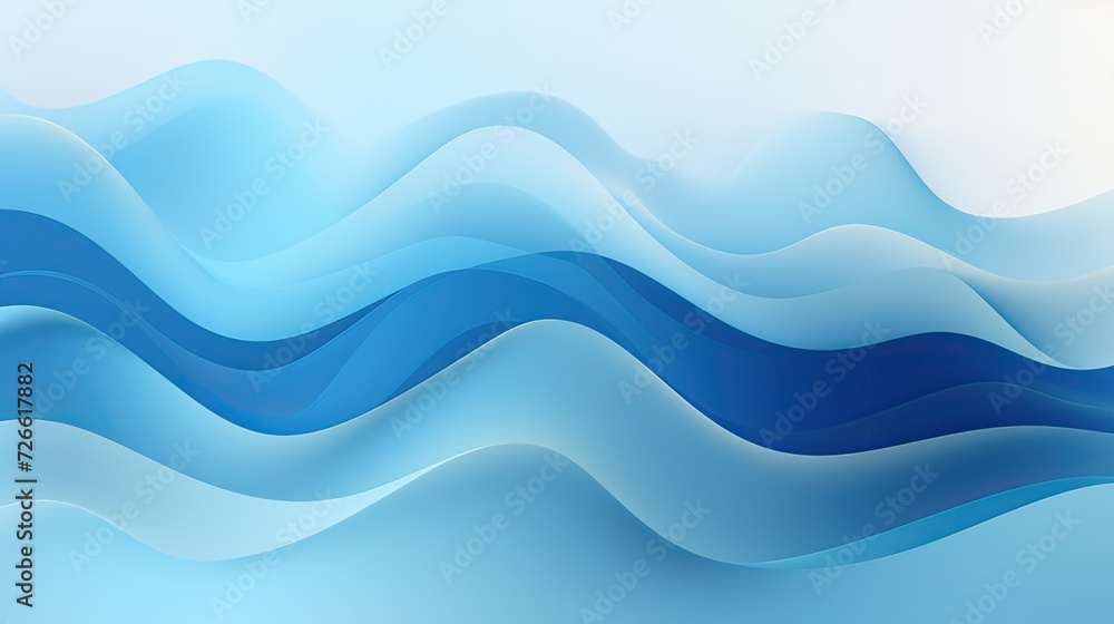 Fototapeta premium Abstract background with Cool Blue Neutrals hues, fluid shapes, cool blue gradients, and organic forms, pleasing and adaptable visual display Ai Generative