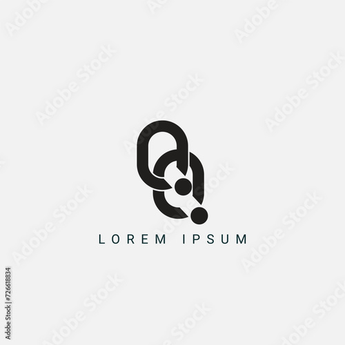 Letter QQ and Q monogram initial logo, geometric, modern, gradient, grid logo