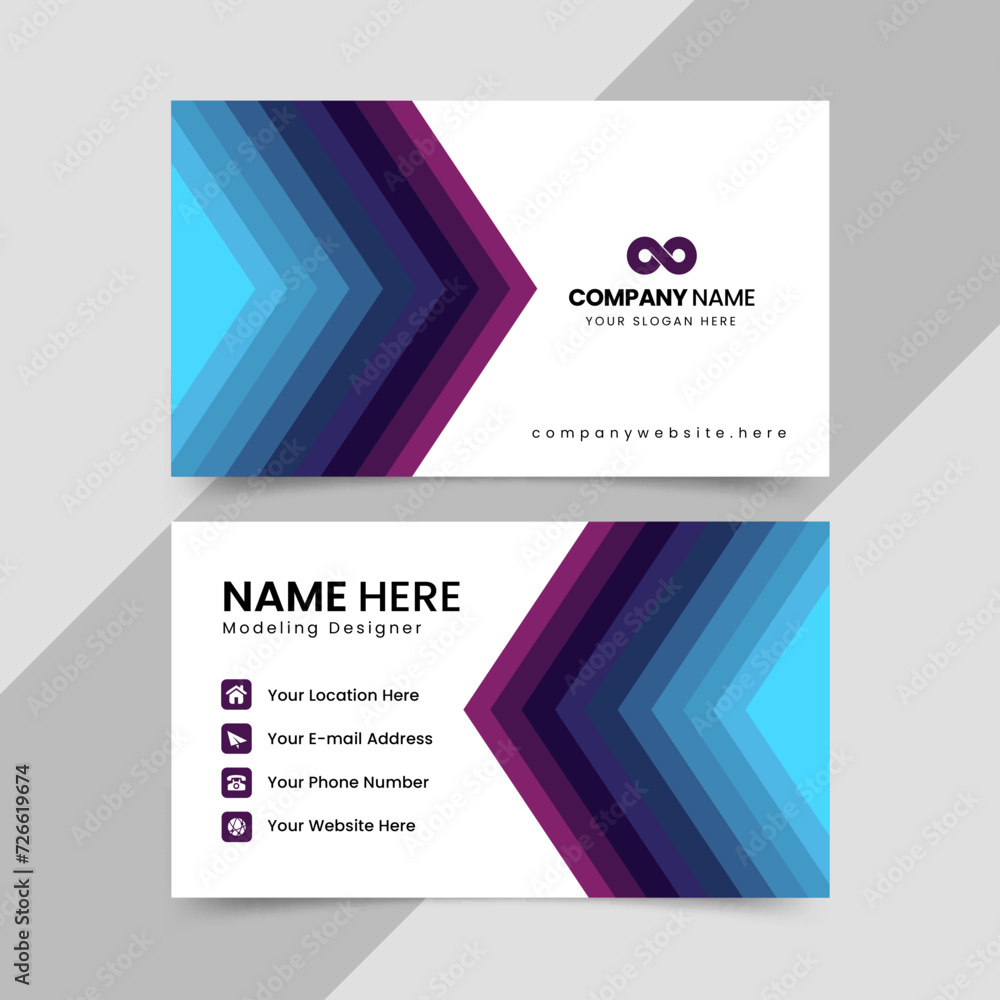 Fototapeta premium set of business cards, modern business card