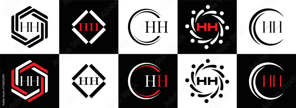 HH logo. H H design. White HH letter. HH, H H letter logo SET design. Initial letter EE linked circle uppercase monogram logo. H H letter logo SET vector design. HH letter logo design
HH logo. H H design. White HH letter. HH, H H letter logo SET design. Initial letter EE linked circle uppercase monogram logo. H H letter logo SET vector design. HH letter logo design