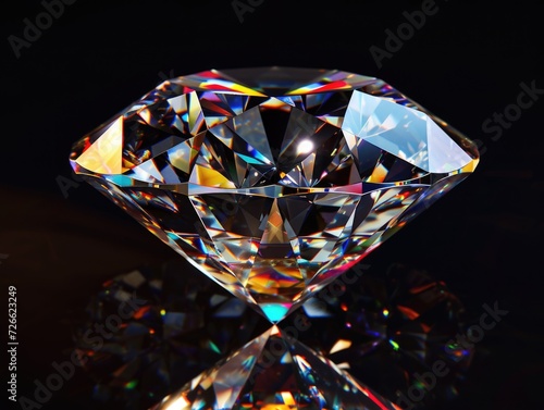 a brilliant diamond  highlighting its celestial hue and capturing light reflections that highlight its rarity 