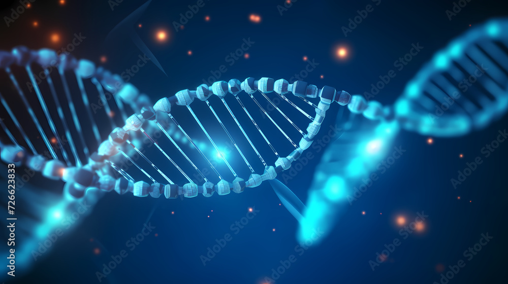 Human DNA structure, 3D illustration of helical DNA molecule Human DNA structure, 3D illustration of helical DNA molecule
