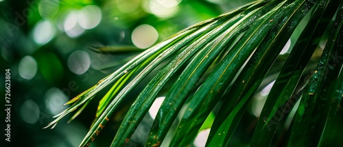 Palm Fronds with Dew Drops