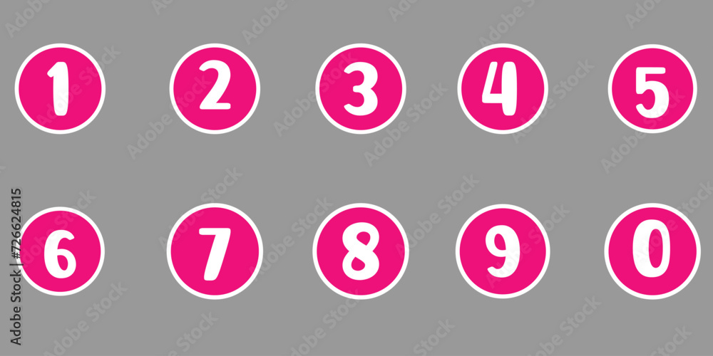 Numbers symbols. Flat icons set with long 5 9 0 Numbers symbols. Flat icons set with long 5 9 0