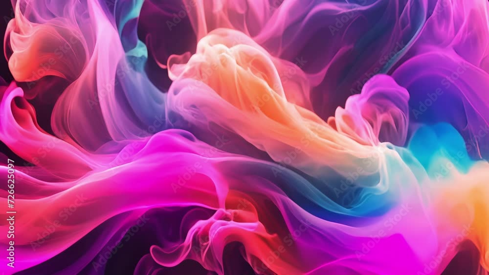 A surreal symphony of smoke and color swirling and dancing in perfect harmony. Abstract motion background