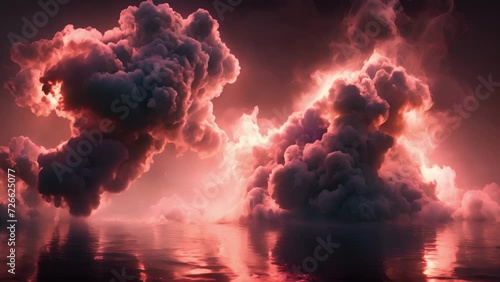 A harmonious fusion of smoke and light creating an enchanting and mystical atmosphere. Abstract motion background photo