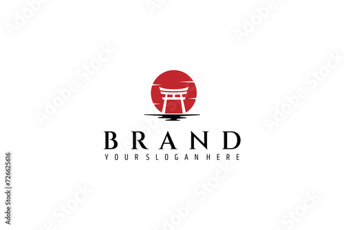 tori logo japanese culture symbol vector flat illustration design