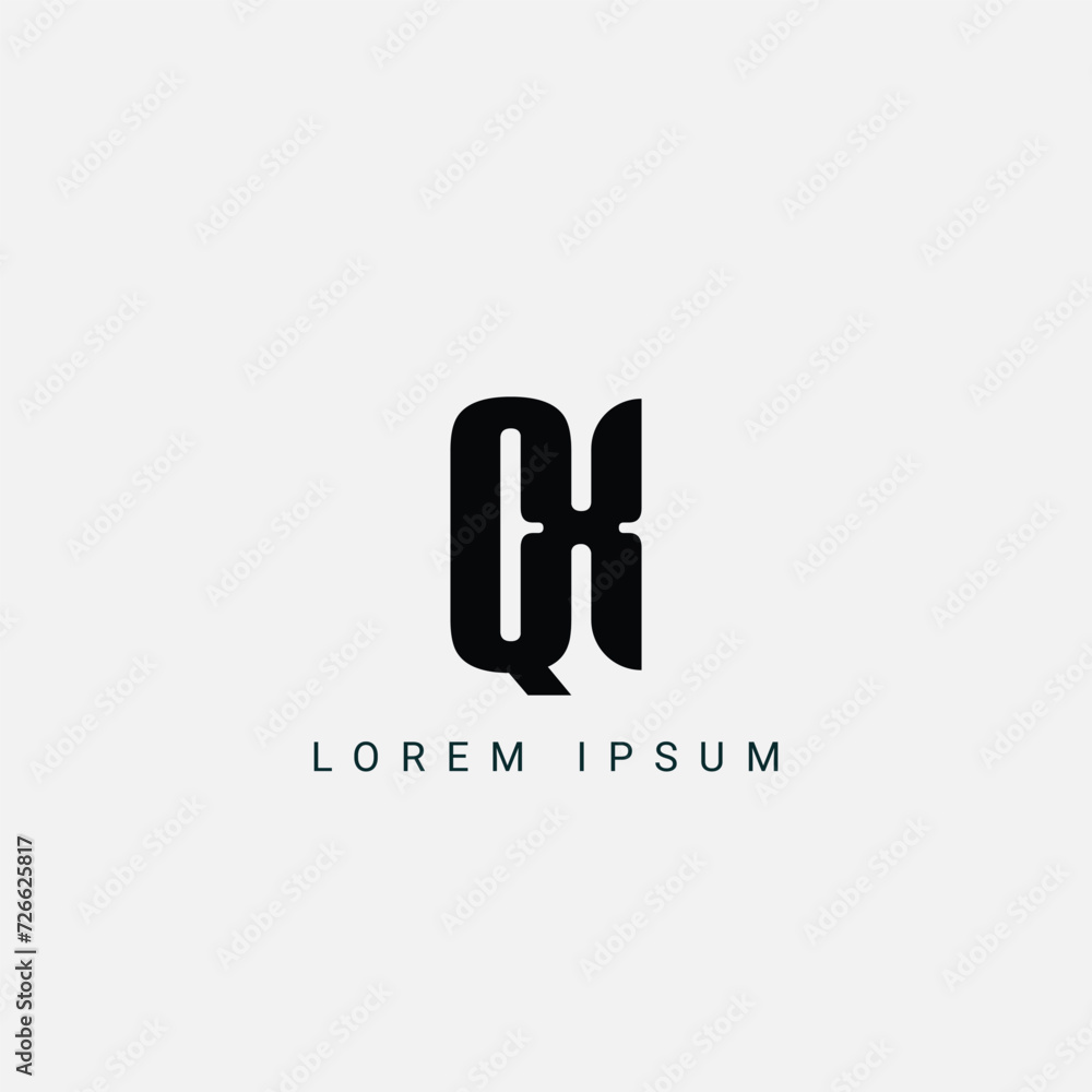 Letter QX and XQ monogram initial logo, geometric, modern, gradient, grid logo Letter QX and XQ monogram initial logo, geometric, modern, gradient, grid logo