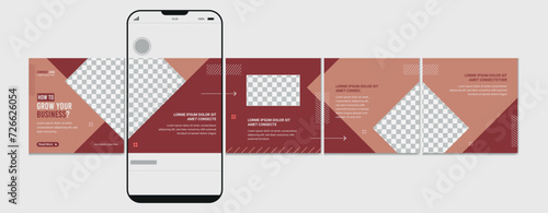 Set Of Instagram Carousel Post Template, Editable Instagram carousel post, social media carousel post for business, template eps 10.