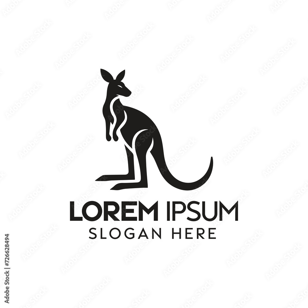 Elegant Kangaroo Silhouette Logo Design for a Modern Brand Identity