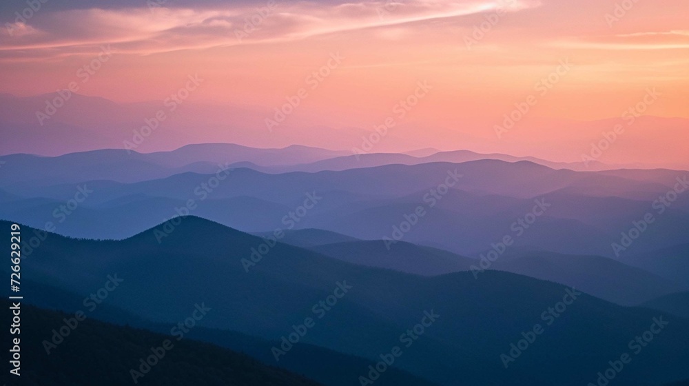A beautiful sunset view over mountains