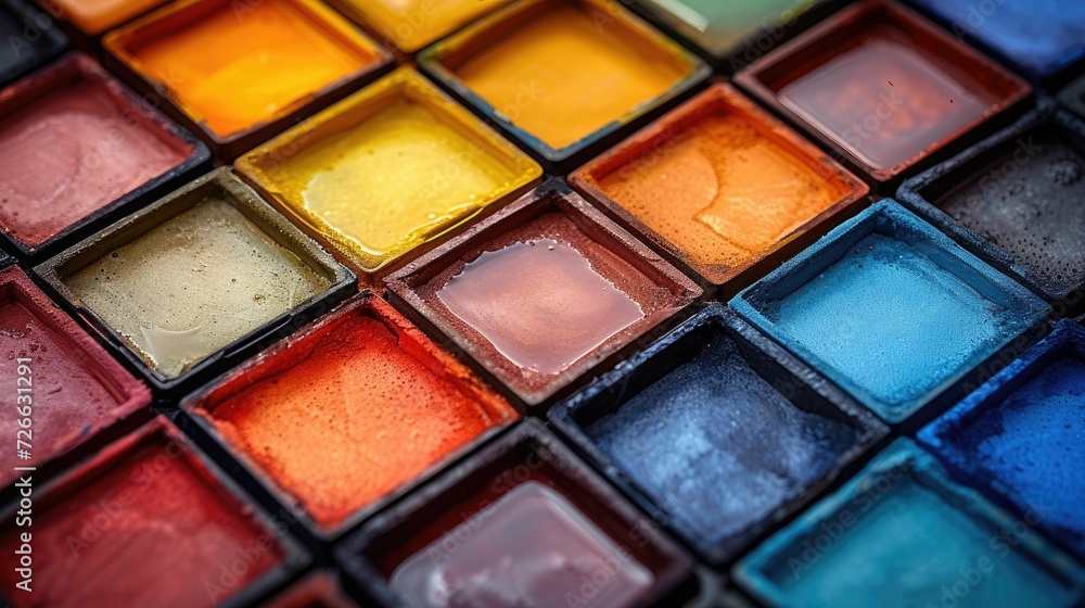 Artist's Palette: A Close-Up of Color's Ordered Symphony Artist's Palette: A Close-Up of Color's Ordered Symphony