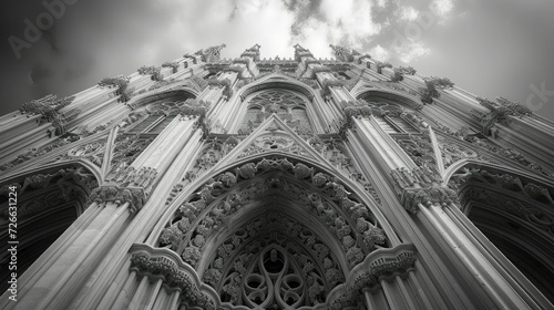 Stone Symphony: Close-Up of a Gothic Cathedral's Exquisite Detail
